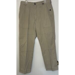 VICTORINOX Khaki Cargo Cotton Pants Swiss Army Solid Casual Mens 36/30